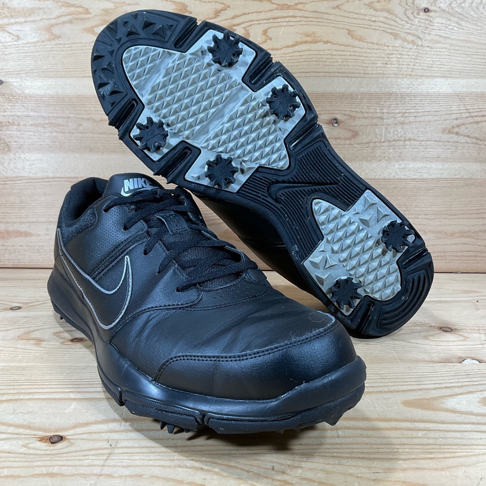 Nike Durasport 4 Golf Shoes Men's 13 Black Metallic Silver Leather 844550 001